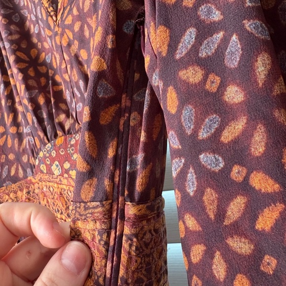 Ulla Johnson Hayana Silk Puff-Sleeve Mini Dress Boho Fall Print XS - Picture 6 of 6